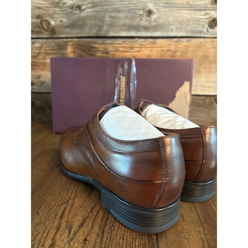 Johnston & Murphy Gibbons Cap Toe Mahogany Leather Dress Shoes 9 W 15-8665 - Picture 5 of 6
